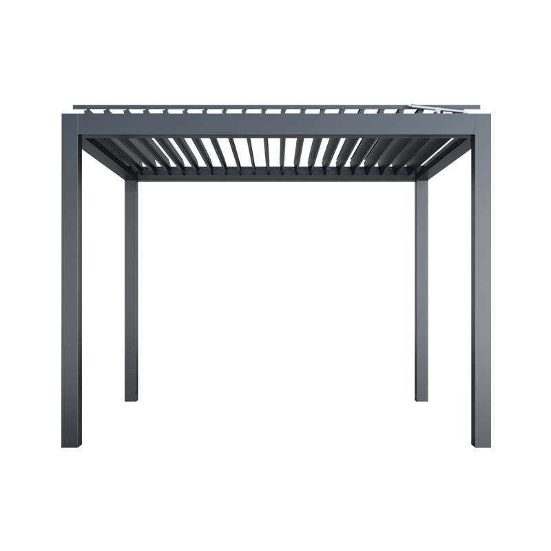 Aluminum Louvered Pergola Outdoor Modern Electric Aluminum Pergola Gazebos With Rainproof Adjustable Louvered Roof