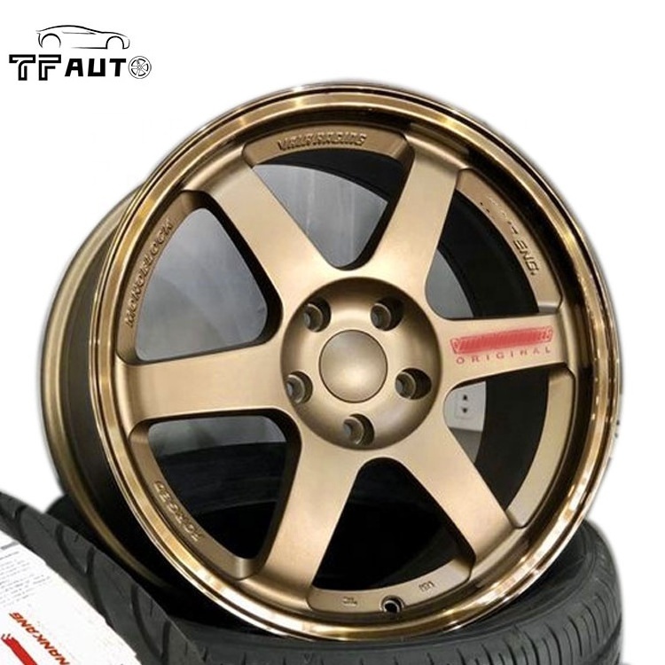 Custom offset 19x9J Bronze 5x120 5x114.3 5x112 Volk Racing Rims Te37 Alloy Forged Aluminum Wheels