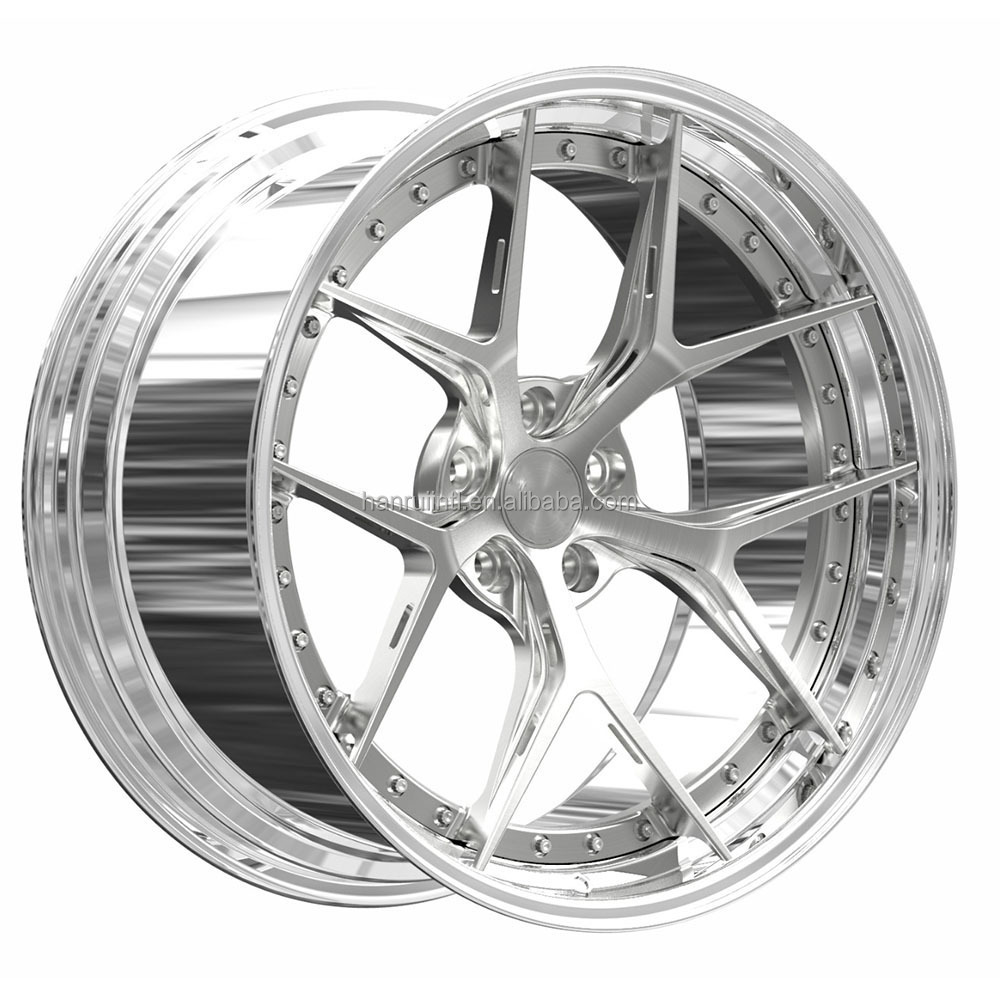 2 piece forged brushed polished 5x120 5x112 5x114.3 18 19 20 21 22 inch wheels for racing car