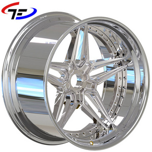 Concave Chrome Gold Passenger Car 5*112 Forged Deep Dish Rims Wheels