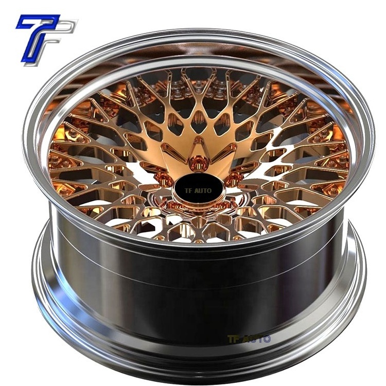 Chrome Gold Barrel 5x114 120 Forged Car Alloy Wheels Polish 2 3 Split Pieces Rims for Porsche911 i6