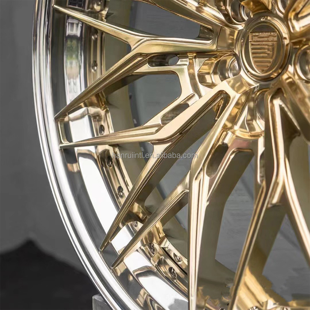 Chrome golden alloy forged wheels 20inch 5X112 5X114 5X130 5X120 concave car rims