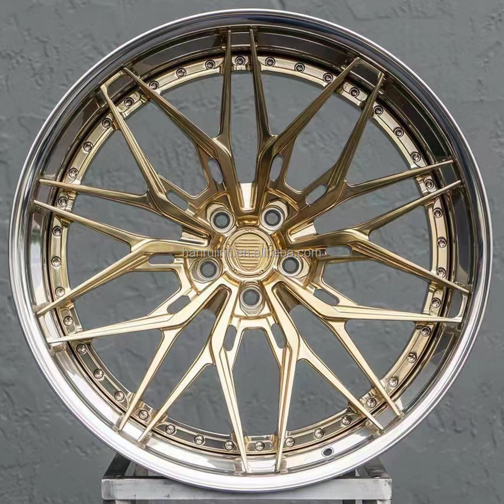 Chrome golden alloy forged wheels 20inch 5X112 5X114 5X130 5X120 concave car rims