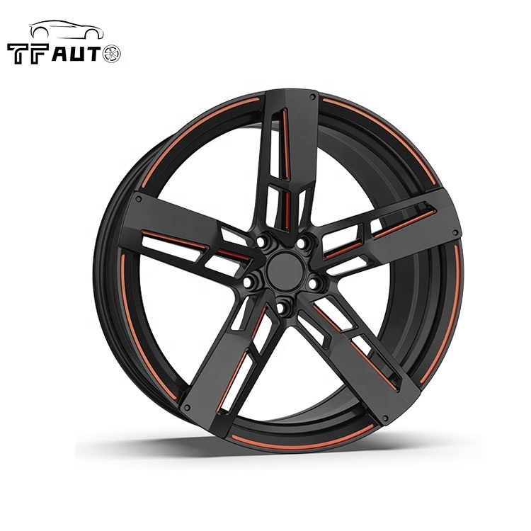 race Star 19 inch five spoke car 20 inch alloy Black Gloss forged wheels rims wheel