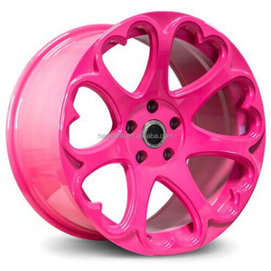 17inch heart wheel pink forged passenger car rims 5X114.3 heart shape