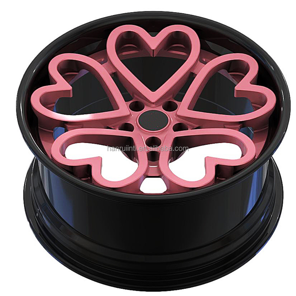 pink heart design forged wheels 17 18 19 20 inch passenger car rims