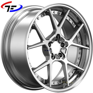 Titanium 22 inch Polish Forged 2 pieces Alloy Aluminum Wheels 5*114