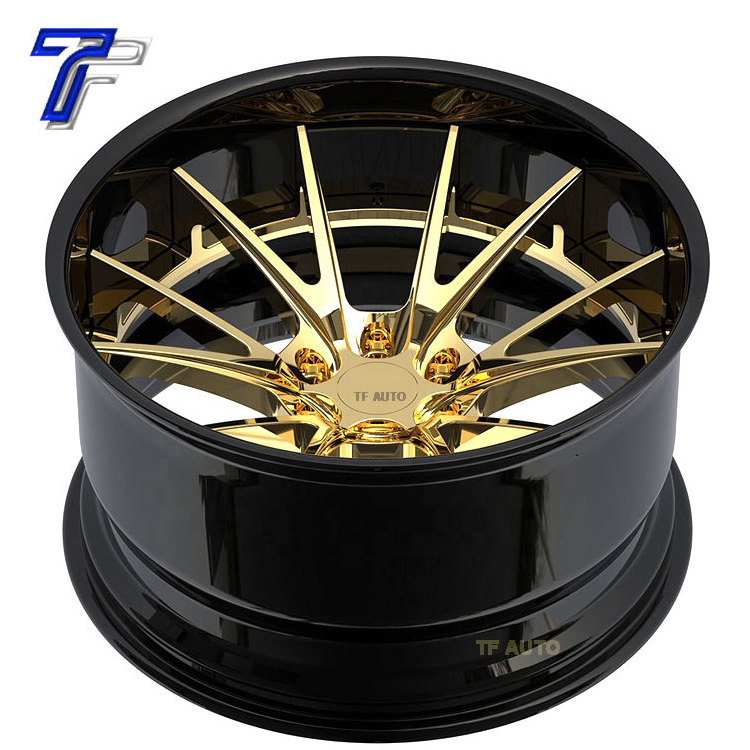 Deep Dish Concave Chrome gold 22inch Forged Rims Car Wheels 5x114.3 for GTR