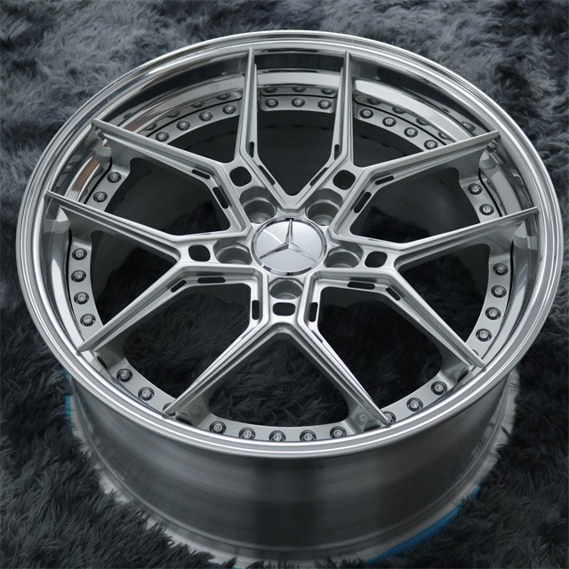 Titanium 22 inch Polish Forged 2 pieces Alloy Aluminum Wheels 5*114