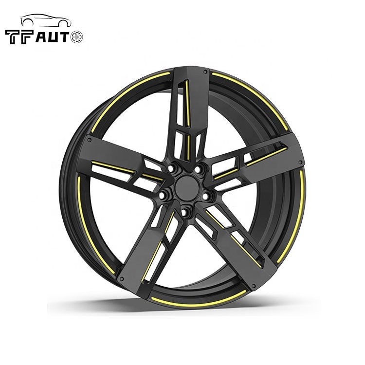 race Star 19 inch five spoke car 20 inch alloy Black Gloss forged wheels rims wheel