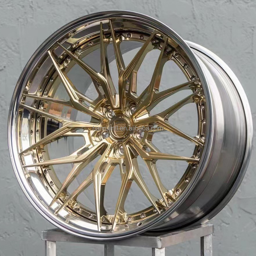 Chrome golden alloy forged wheels 20inch 5X112 5X114 5X130 5X120 concave car rims