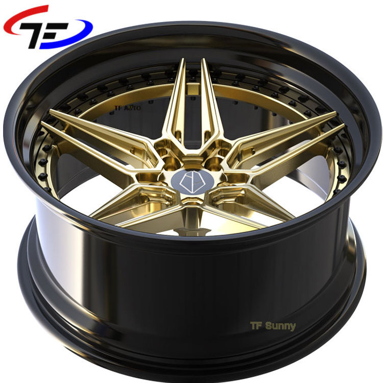 Concave Chrome Gold Passenger Car 5*112 Forged Deep Dish Rims Wheels