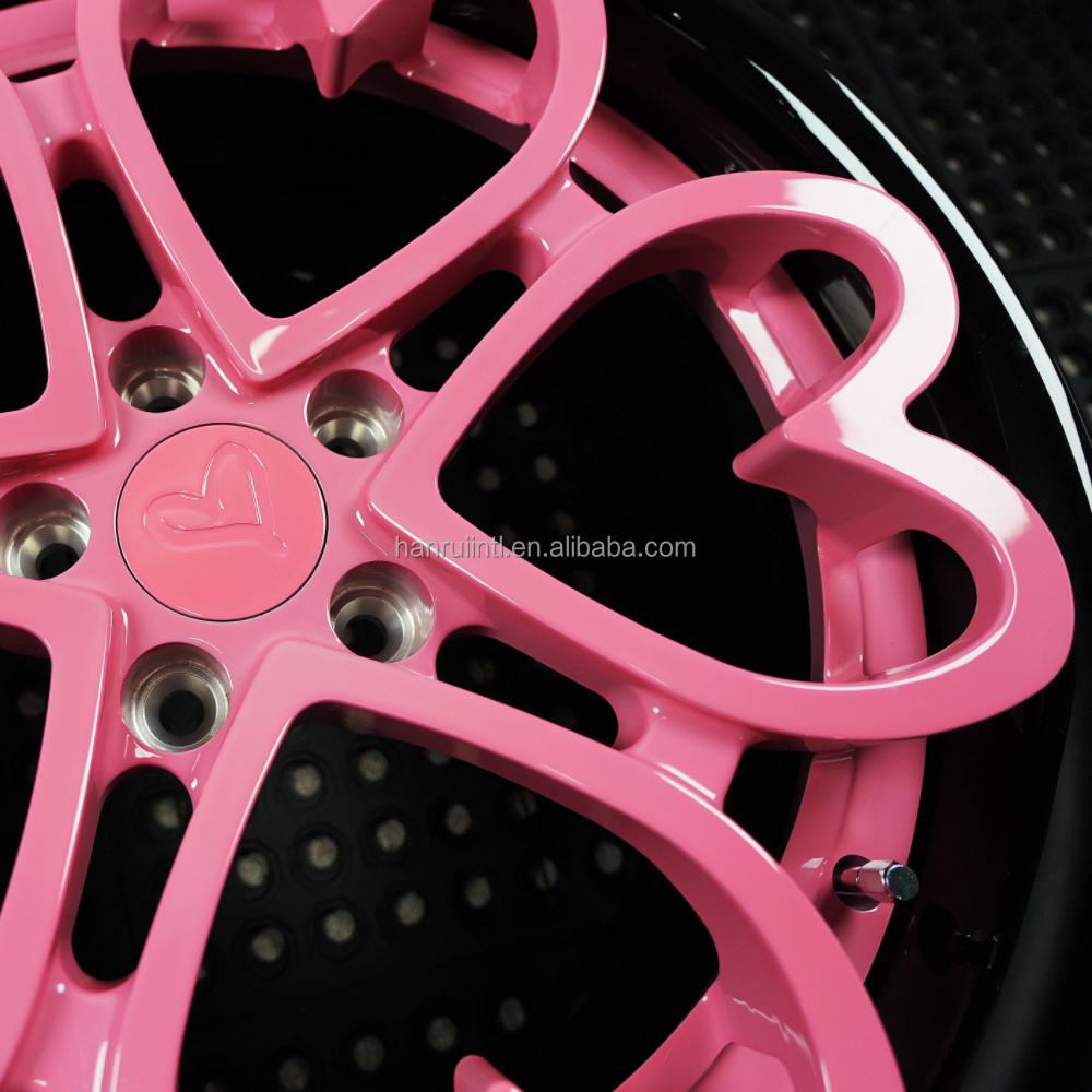 Pink heart shape wheels 18 19 20 inch forged wheels  5X112 5X114.3 5X120 for bmw m4 m5