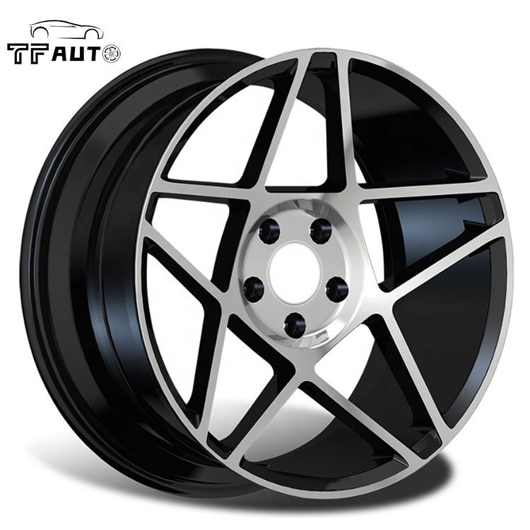 star machine face set JWL VIA TEST Alloy forged custom wheel Rims 15 inch gloss black sliver for car