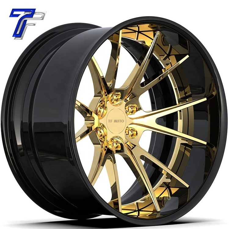 Deep Dish Concave Chrome gold 22inch Forged Rims Car Wheels 5x114.3 for GTR