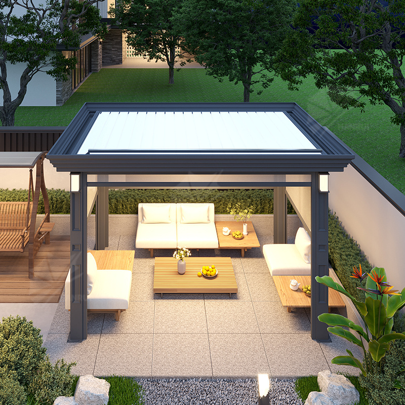 opening roof profile aluminum for pergola garden building motorized aluminum pergola outdoor waterproof gazebos