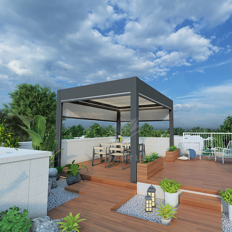 Balcony Pergola Space Saving Outdoor Furniture Swimming Pool Motorized Pergola Outdoor Aluminum Gazebo