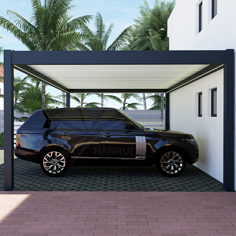 Car Parking Carport Aluminium Pergola Electric Gazebo Outdoor Sun Shade Canopy with Remote Control