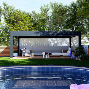 Motorized aluminum pergola canopy with tilting louvers pergola for swimming pool