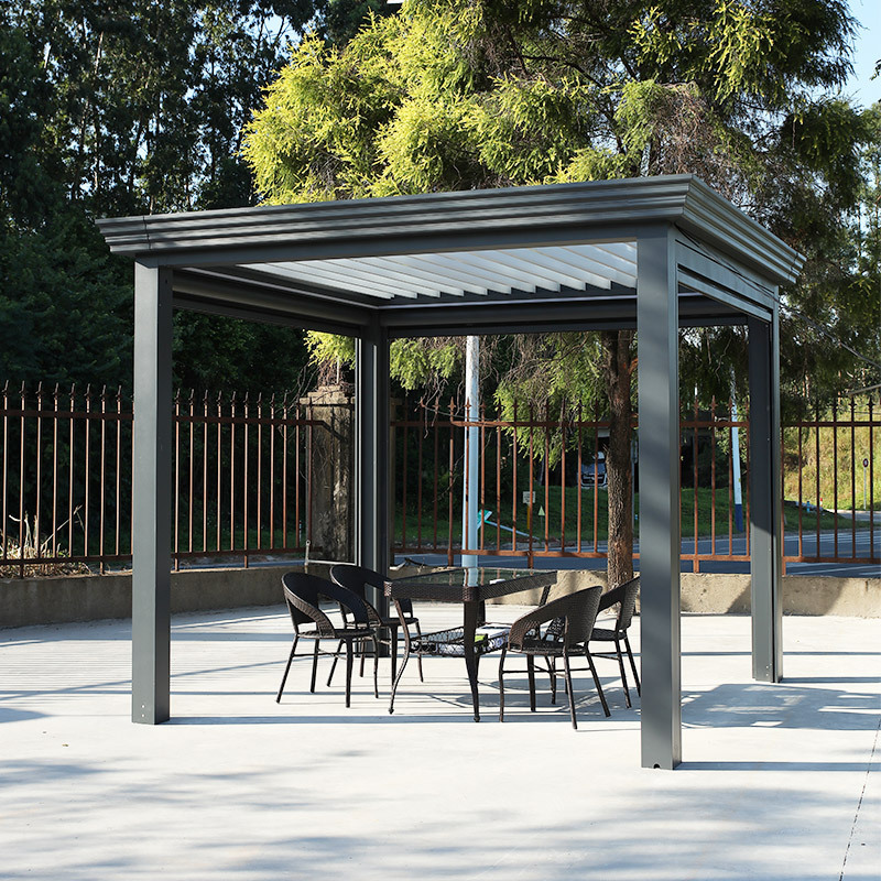 Garden Terrace Balcony Pergola With Retractable Louvered And Sunshade Canopy Pavilion Gazebo