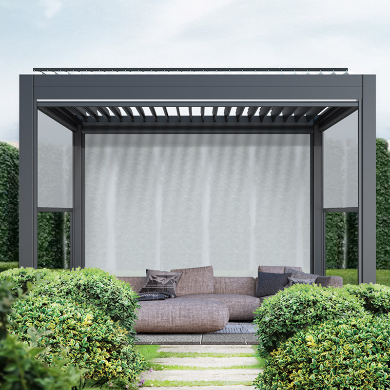 Lower price modern pergola motorized louver pergola adjustable louver roof garden pergola with led lights