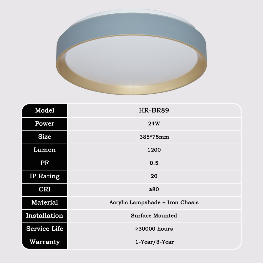 Nordic Decorative Dimmable Acrylic Round Gold Flush Mount Remote Indoor Lamp Bedroom Living Room Modern Home Led Ceiling Lights