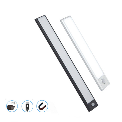 20cm 30cm 40cm 60cm 80cm Clear Luminous USB Rechargeable Dimming Ultra Thin Magnetic Wall Motion Sensor Under LED Cabinet Light