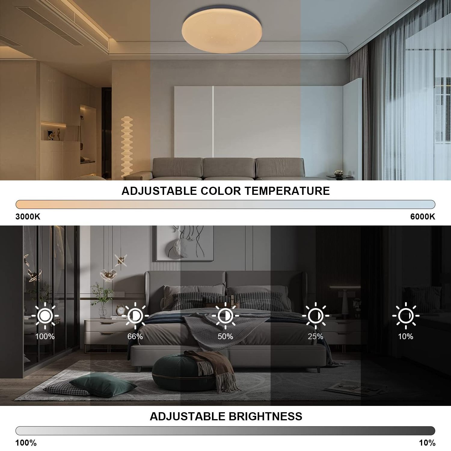 White Frameless Smart Home Lights For Bathroom Living Room Bedroom 20W 32W Round Surface Mounted RGB Dimmable LED Ceiling Light