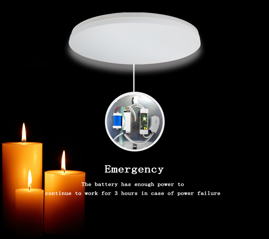 Emergency Rechargeable Round Surface Mounted Led Ceiling Lamp Waterproof Outdoor Indoor Smart Led Motion Sensor Ceiling Light