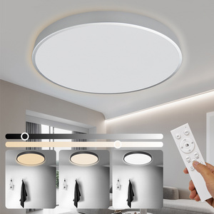 Indoor Surface Rgb Color Ring Decoration Flush Mount Remote Control Lamp Fixture Acrylic Round Modern Led Ceiling Light