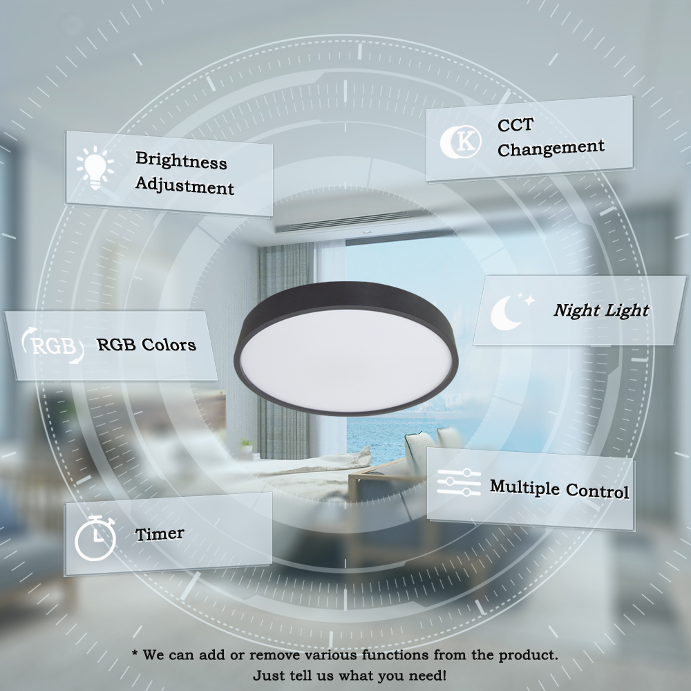 Microwave 3CCT Tri Color Emergency Dust-proof Waterproof Motion Sensor Surface Indoor Mounted Round Corridor Led Ceiling Light