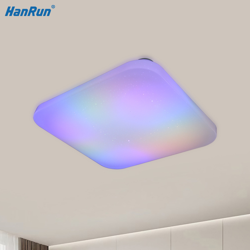 Smart RGB Multi Color Remote Control Square Kids Room Lamp Fixture Modern Dimmable Surface Mounted Bedroom Led Ceiling Light