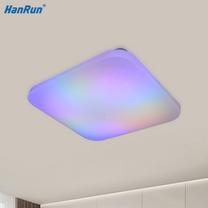 Smart RGB Multi Color Remote Control Square Kids Room Lamp Fixture Modern Dimmable Surface Mounted Bedroom Led Ceiling Light