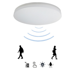 Microwave Emergency Dimmable Luz De Techo Home Lamp Motion Sensor Round Surface Mount Bathroom Decor Modern Led Ceiling Light