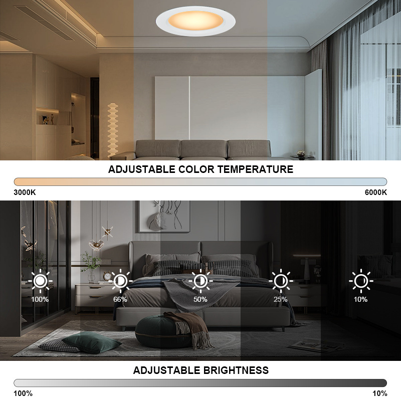 Indoor 18W Etl Scene Modes Colour Changeable Smart App Control Wifi Rgbcw Smart Led Ceiling Recessed Flat Smart Rgb Panel Light