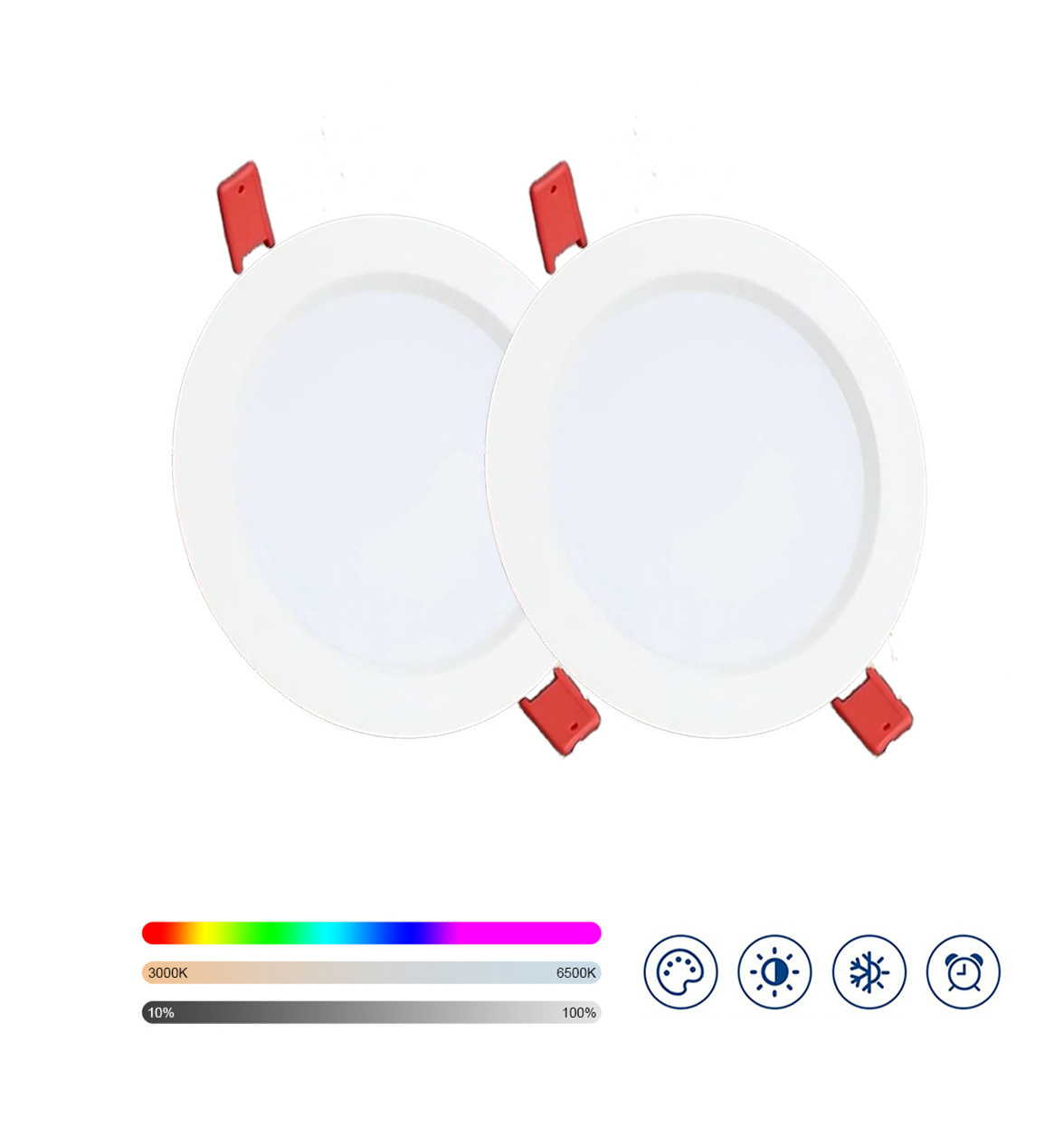 Indoor 18W Etl Scene Modes Colour Changeable Smart App Control Wifi Rgbcw Smart Led Ceiling Recessed Flat Smart Rgb Panel Light