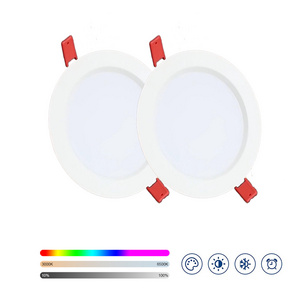 Indoor 18W Etl Scene Modes Colour Changeable Smart App Control Wifi Rgbcw Smart Led Ceiling Recessed Flat Smart Rgb Panel Light