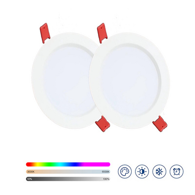 Indoor 18W Etl Scene Modes Colour Changeable Smart App Control Wifi Rgbcw Smart Led Ceiling Recessed Flat Smart Rgb Panel Light