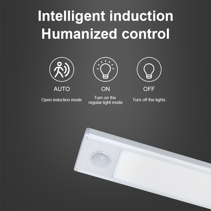 Ultra Thin Magnetic Aluminum Wireless Usb Rechargeable Kitchen Bathroom Cabinet Lighting Motion Sensor Under Led Cabinet Light