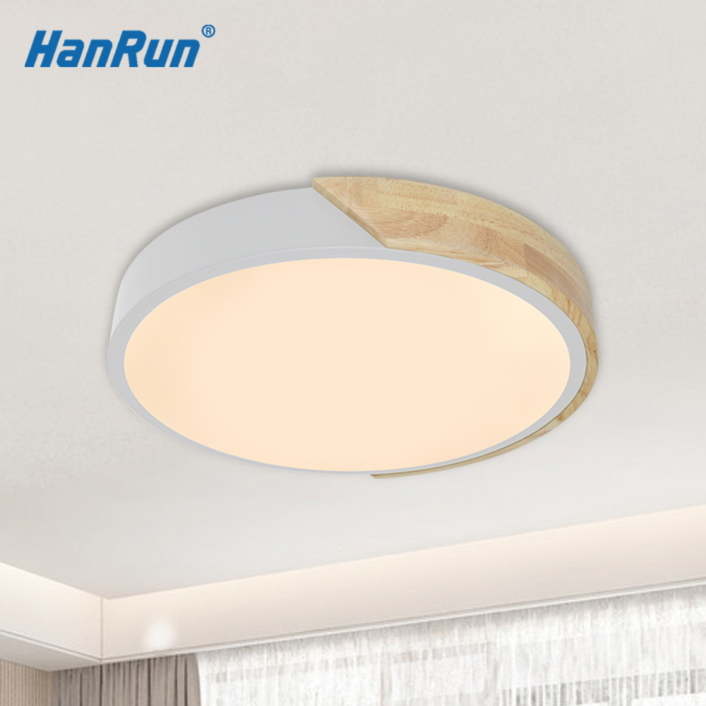 Solid Wood Black White Dimmable Modern Surface Mounted Led Ceiling Light Fixture Hallway Bedroom Living Room Indoor Home Lamp