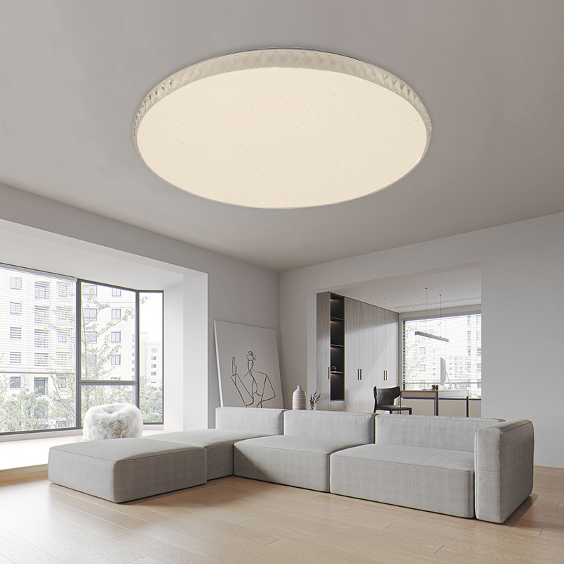 Surface Living Room Bedroom Flush Mount Modern Dimmable Lamp Fixture Crystal Decor Indoor Acrylic Round Remote Led Ceiling Light