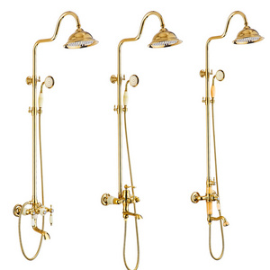 Modern shower set wall mounted stainless steel tap bathroom taps brass kits rain rainfall shower set mixer faucet set