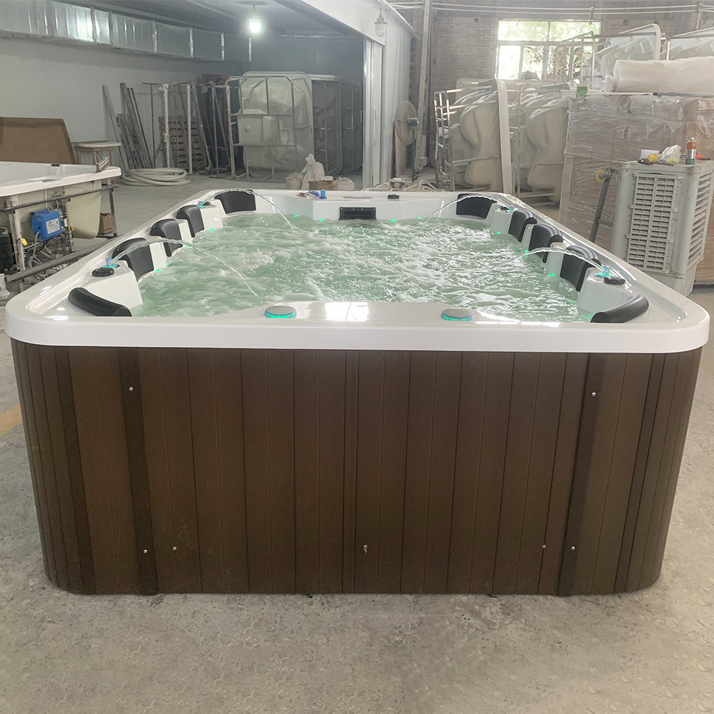 Balboa control 10 person use hydromassage jets whirlpool with jacuzier function aromatherapy outdoor spa hot tub freestanding