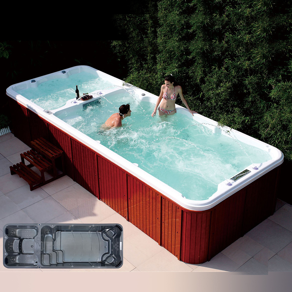 cheap 6m length above ground water pool hot tub endless swim spa hydro massage hydrotherapy swimming pool