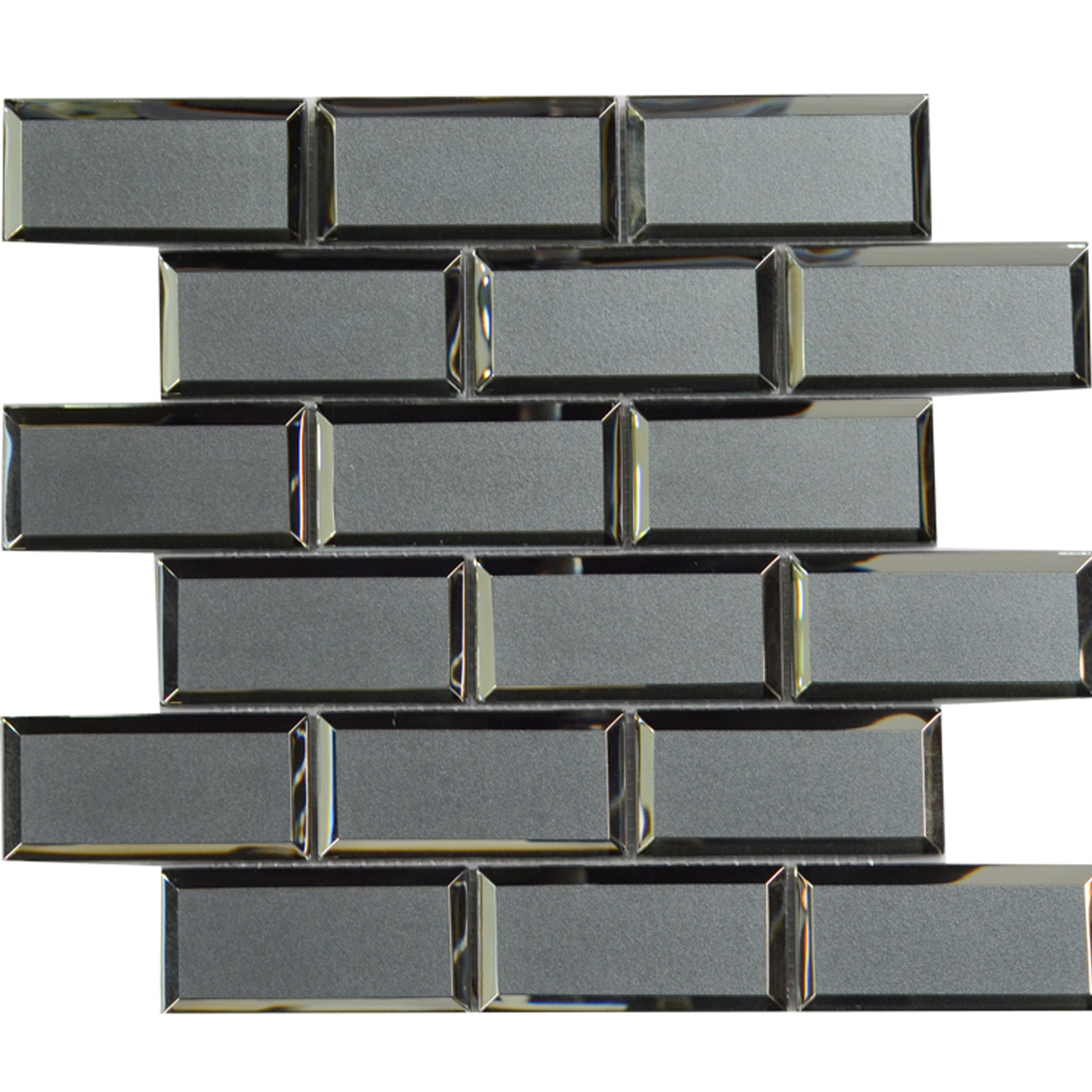 Hot sale 480*480 strip shaped mirror surface wall beveled glass subway tile