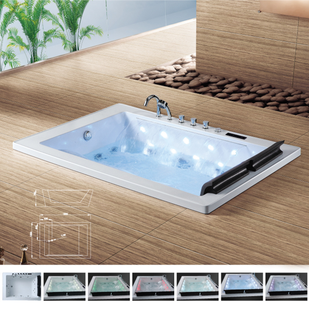 HS-D015 built in acrylic insert underground massage bathtubs&whirlpools sizes