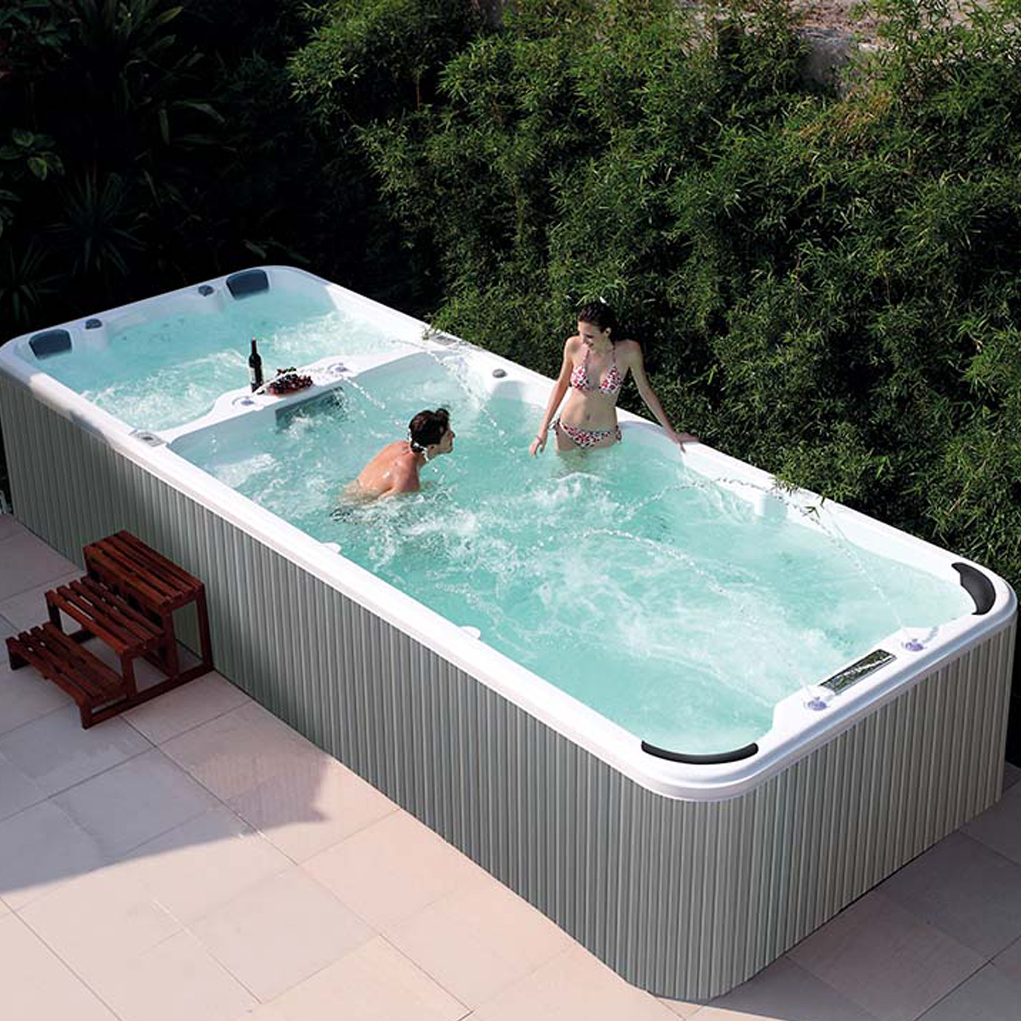 cheap 6m length above ground water pool hot tub endless swim spa hydro massage hydrotherapy swimming pool