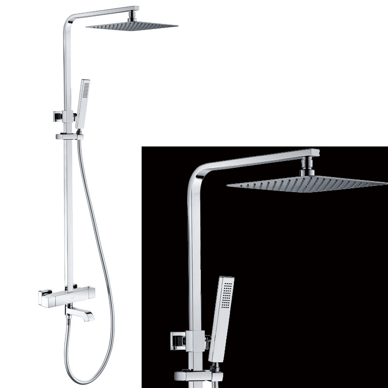 Modern shower set wall mounted stainless steel tap bathroom taps brass kits rain rainfall shower set mixer faucet set