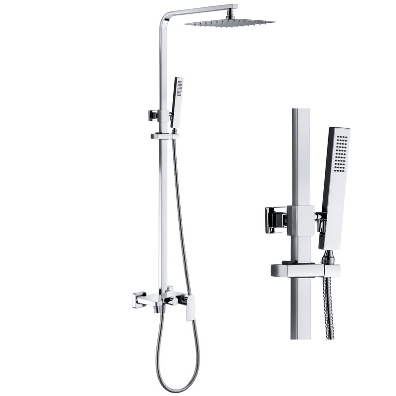 Modern shower set wall mounted stainless steel tap bathroom taps brass kits rain rainfall shower set mixer faucet set