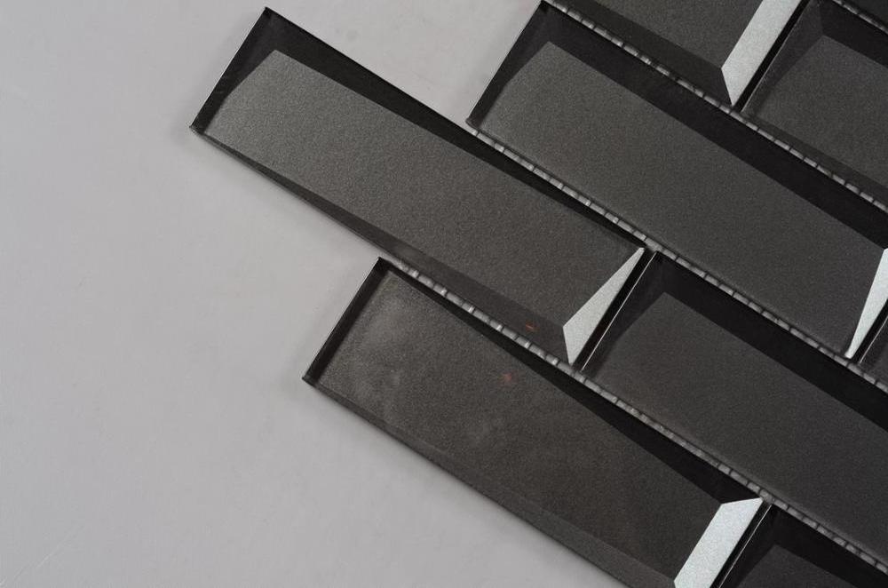 Hot sale 480*480 strip shaped mirror surface wall beveled glass subway tile